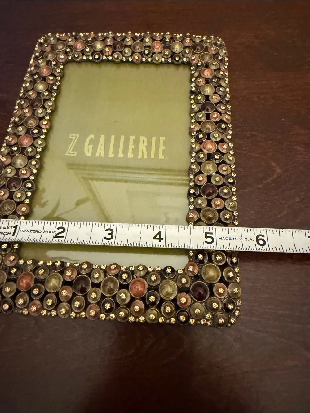 Z Gallerie Photo Frame Metal And Enamel 3D Bubbles Design Earth Tones Fits 4x6